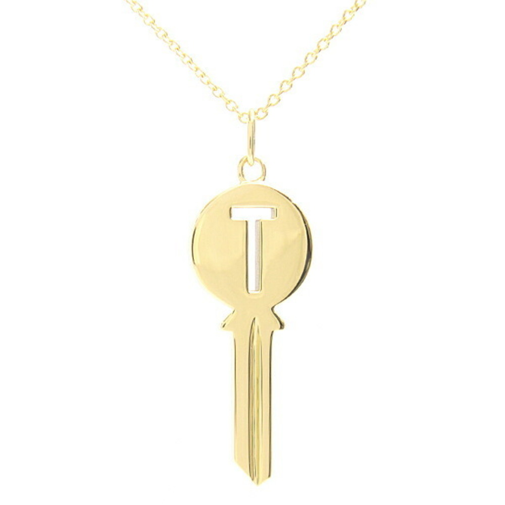 Tiffany Necklace Key Motif Long Pendant Yellow Gold